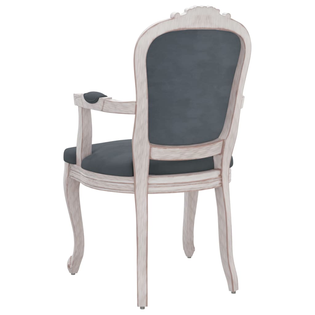 Sillas de comedor 2 uds terciopelo gris oscuro 62x59,5x100,5 cm