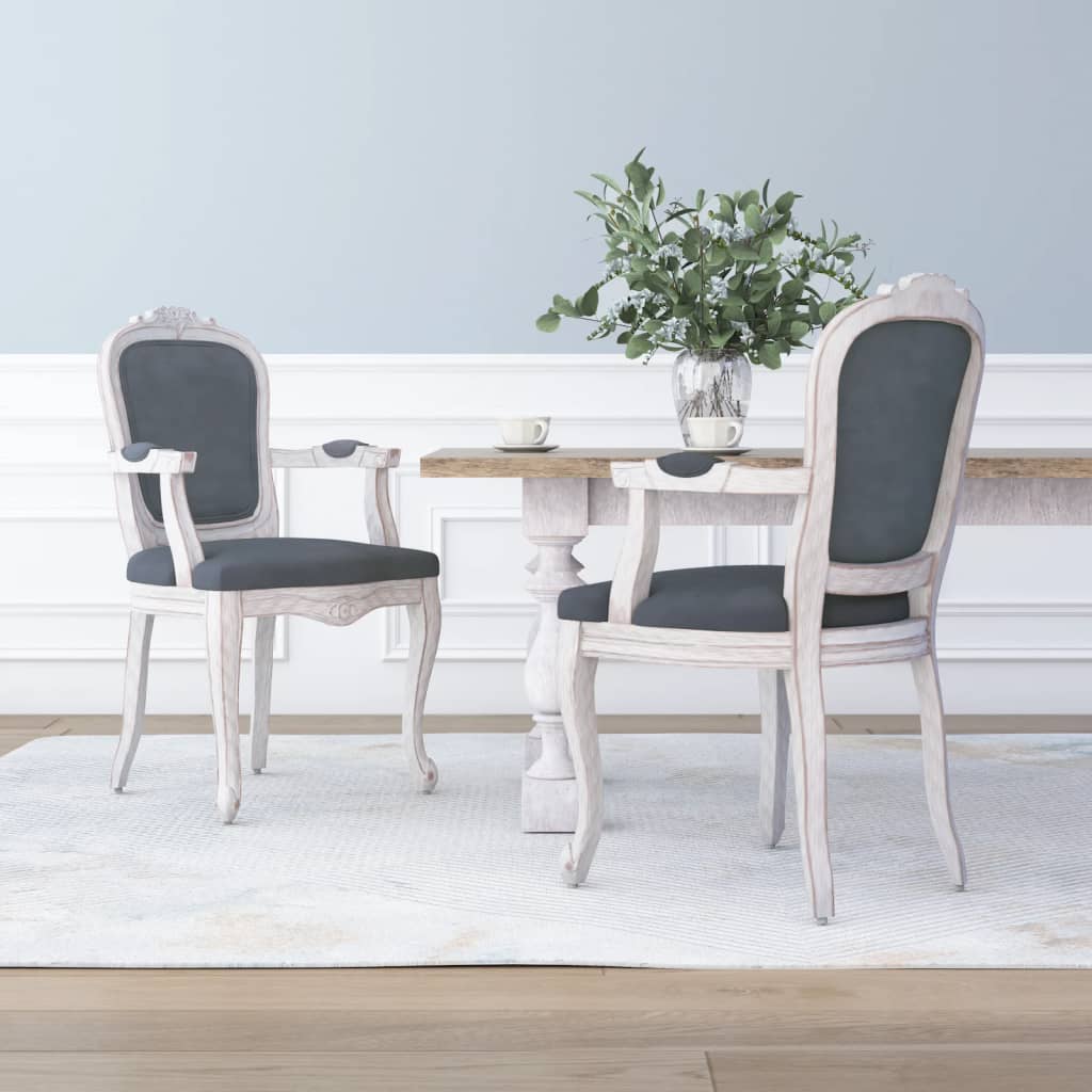 Sillas de comedor 2 uds terciopelo gris oscuro 62x59,5x100,5 cm