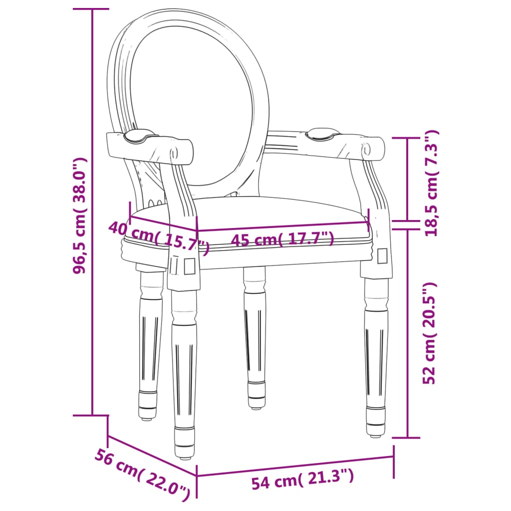 Silla de comedor tela gris oscuro 54x56x96,5 cm
