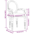 Silla de comedor tela gris oscuro 54x56x96,5 cm