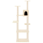 Rascador para gatos con postes de sisal crema 153 cm
