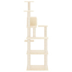 Rascador para gatos con postes de sisal crema 153 cm