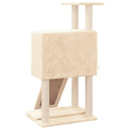 Rascador para gatos con postes de sisal crema 96 cm