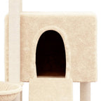 Rascador para gatos con postes de sisal crema 96 cm