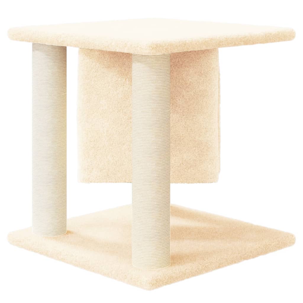 Rascador para gatos con postes de sisal crema 37 cm
