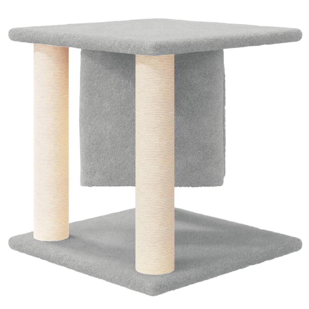 Rascador para gatos con postes de sisal gris claro 37 cm