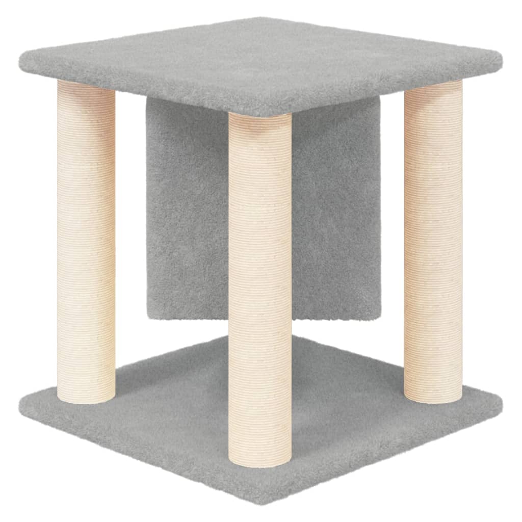 Rascador para gatos con postes de sisal gris claro 37 cm