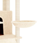 Rascador para gatos con postes de sisal crema 154 cm
