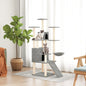 Arranhador para gatos com postes de sisal cinza claro 154 cm