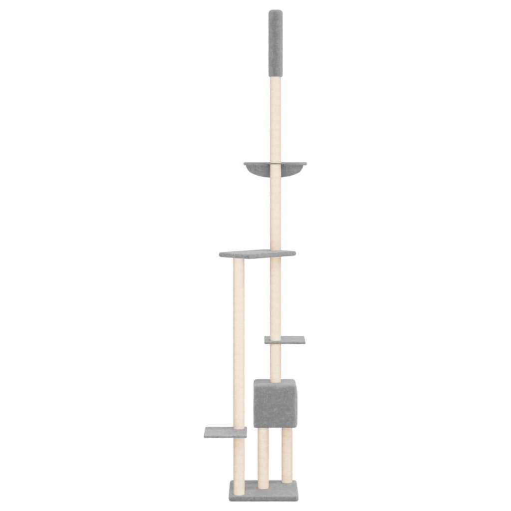 Árbol rascador gatos suelo a techo gris claro 258,5-284,5 cm