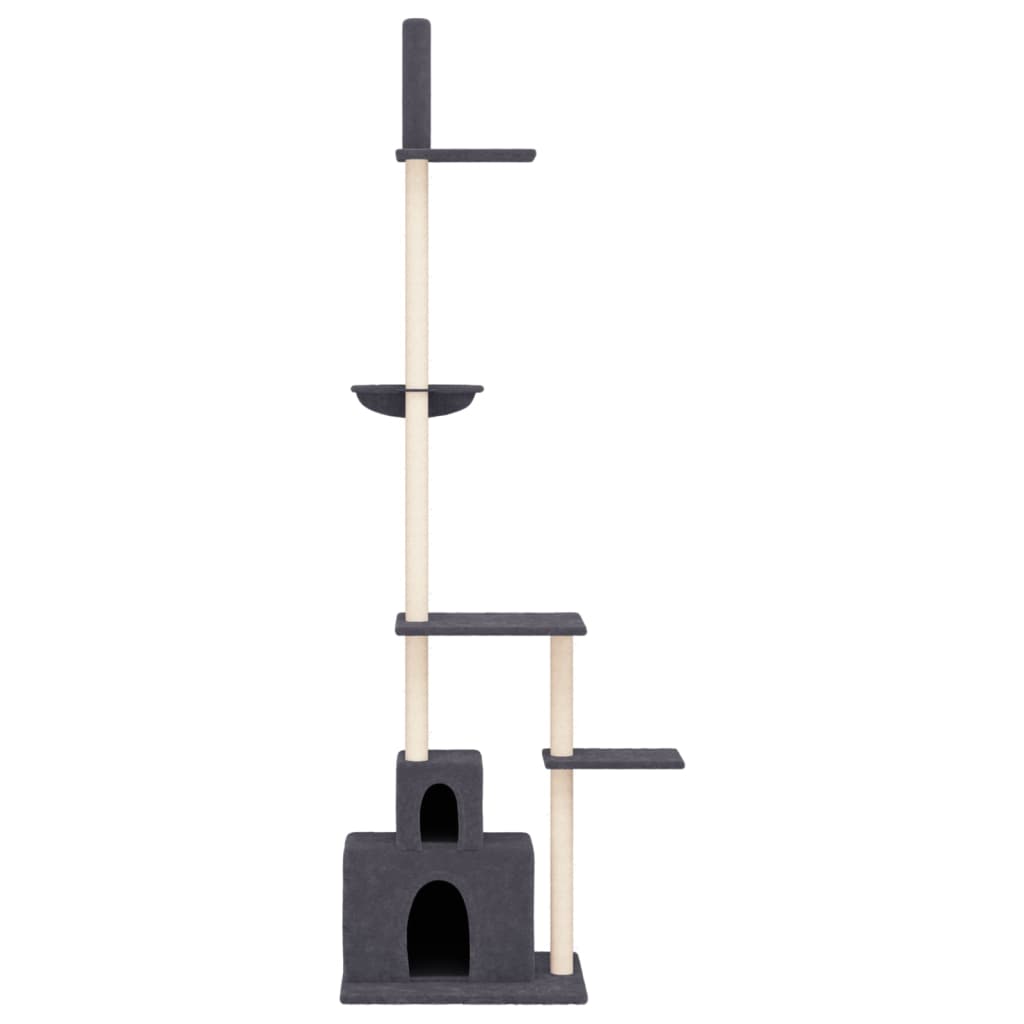 Árbol rascador gatos suelo a techo gris oscuro 250,5-276,5 cm