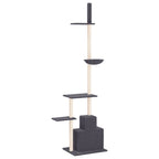 Árbol rascador gatos suelo a techo gris oscuro 250,5-276,5 cm