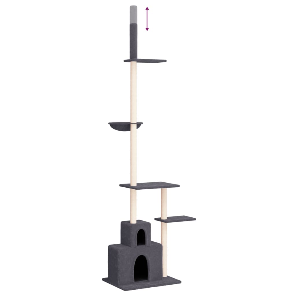 Árbol rascador gatos suelo a techo gris oscuro 250,5-276,5 cm