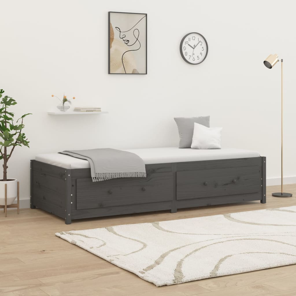 Diván sin colchón marrón cera 75x190 cm madera maciza de pino