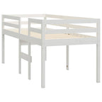 Cama alta branca madeira maciça pinho 75x190 cm