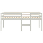 Cama alta branca madeira maciça pinho 75x190 cm
