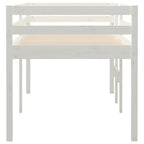Cama alta branca madeira maciça pinho 75x190 cm