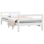 Cama sin colchón madera maciza de pino blanca 80x200 cm