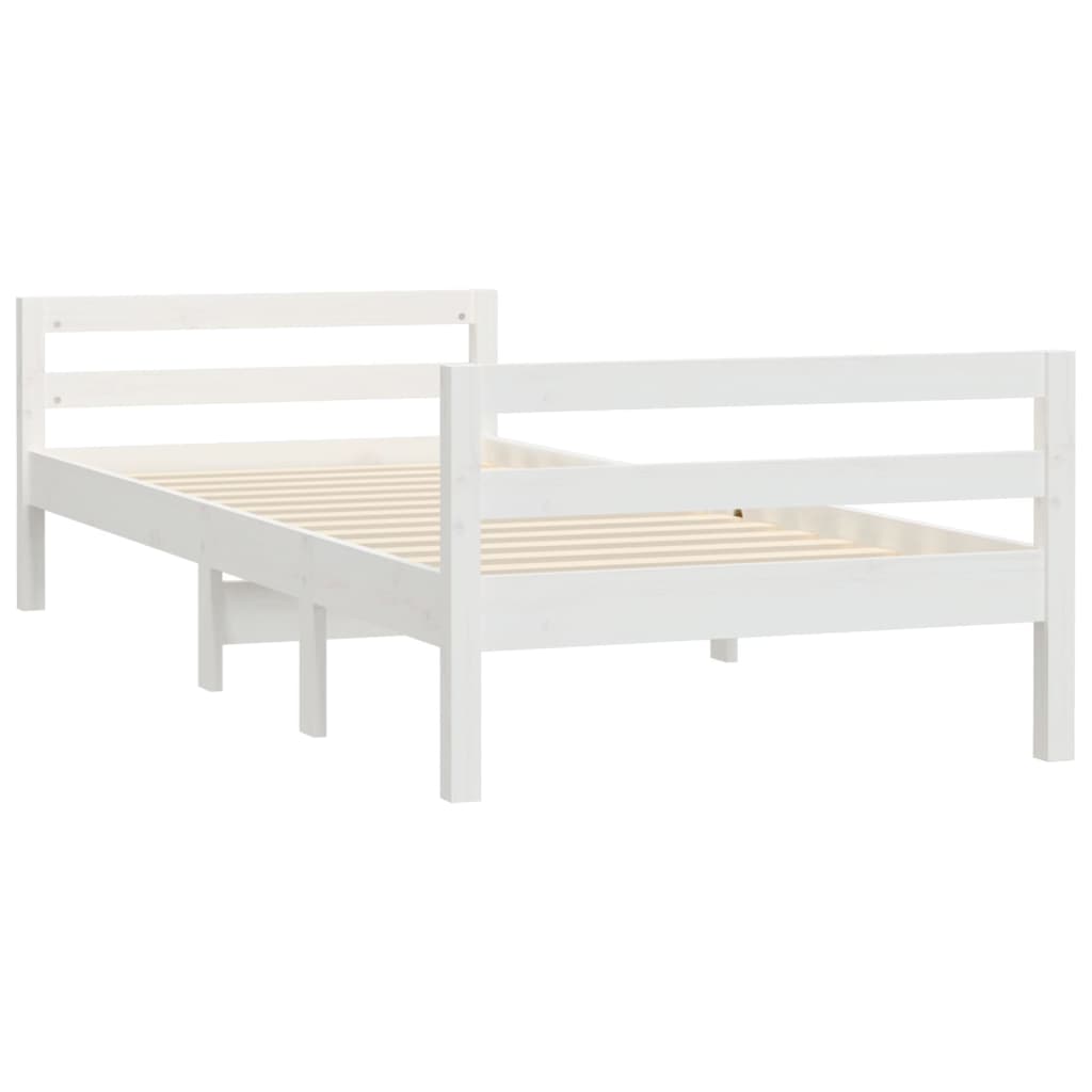 Cama sin colchón madera maciza de pino blanca 80x200 cm