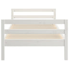 Cama sin colchón madera maciza de pino blanca 80x200 cm