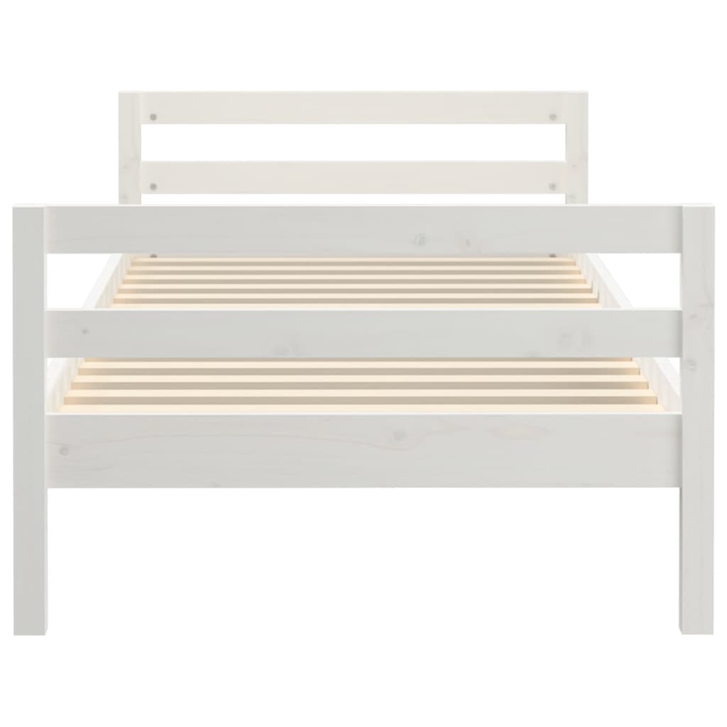 Cama sin colchón madera maciza de pino blanca 80x200 cm