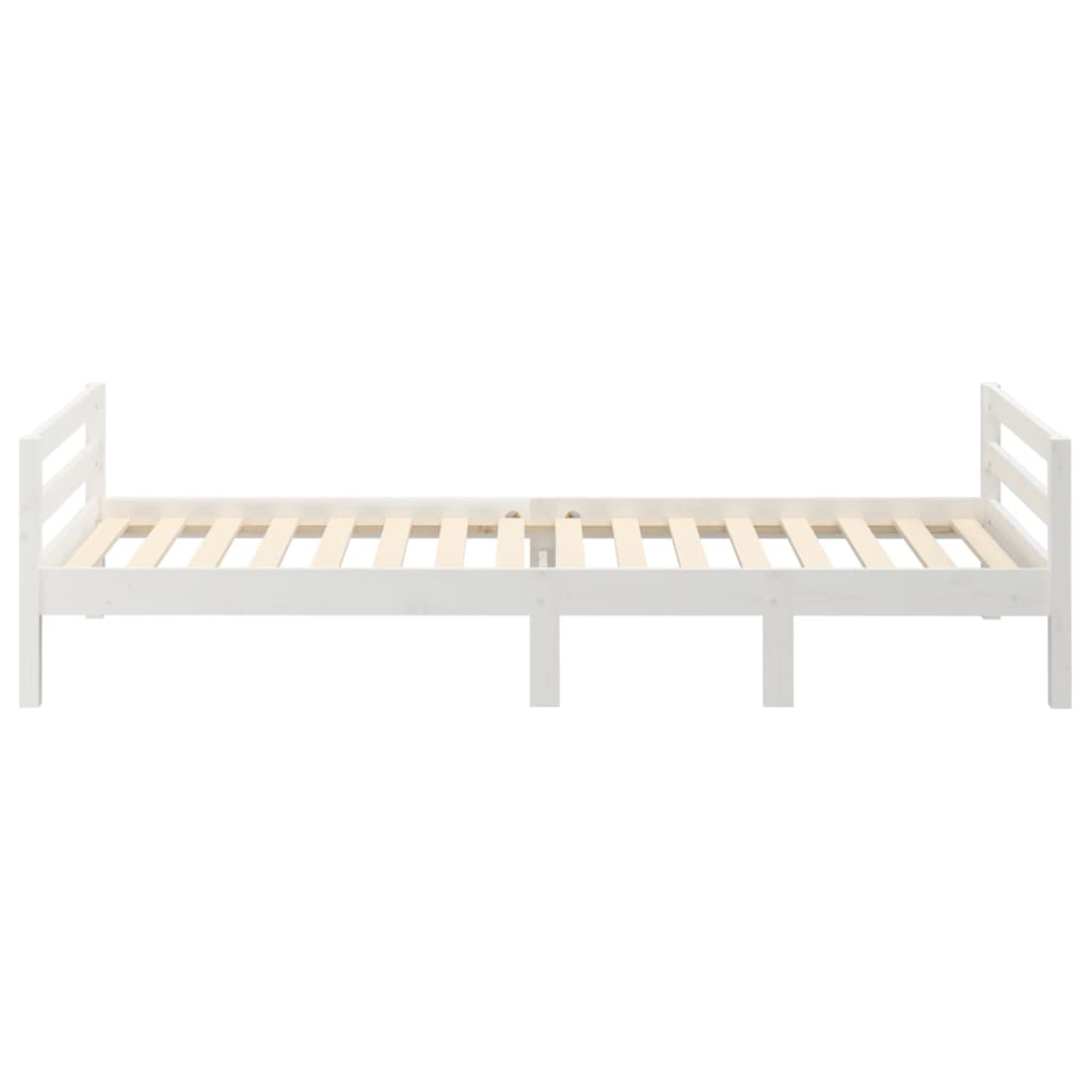 Cama sin colchón madera maciza de pino blanca 80x200 cm