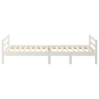 Cama sin colchón madera maciza de pino blanca 80x200 cm