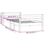 Cama sin colchón madera maciza de pino blanca 80x200 cm