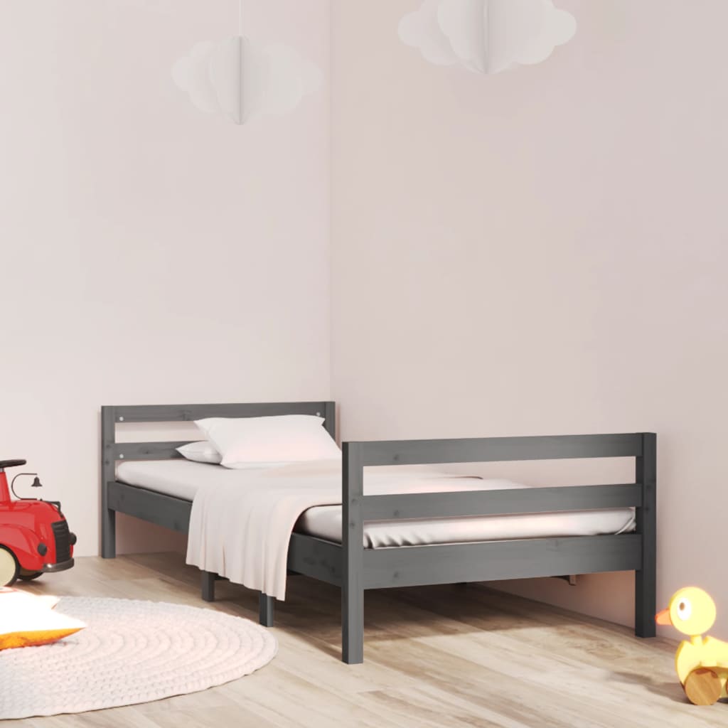 Cama sin colchón madera maciza de pino blanca 80x200 cm