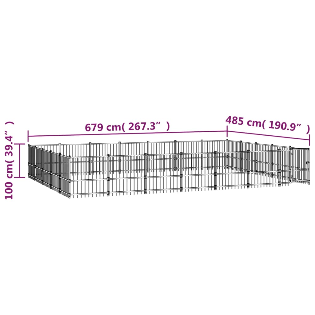 Perrera de exterior de acero 32,93 m²