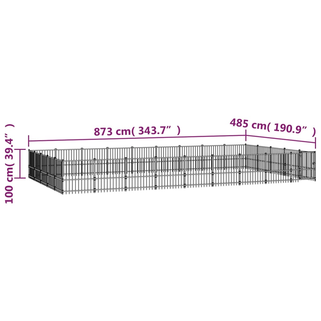Perrera de exterior de acero 42,34 m²