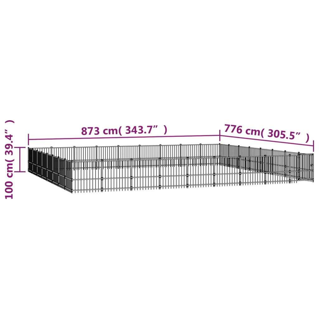 Perrera de exterior de acero 67,74 m²