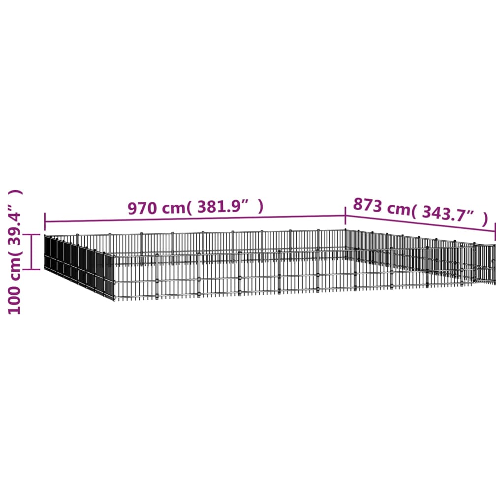 Perrera de exterior de acero 84,68 m²