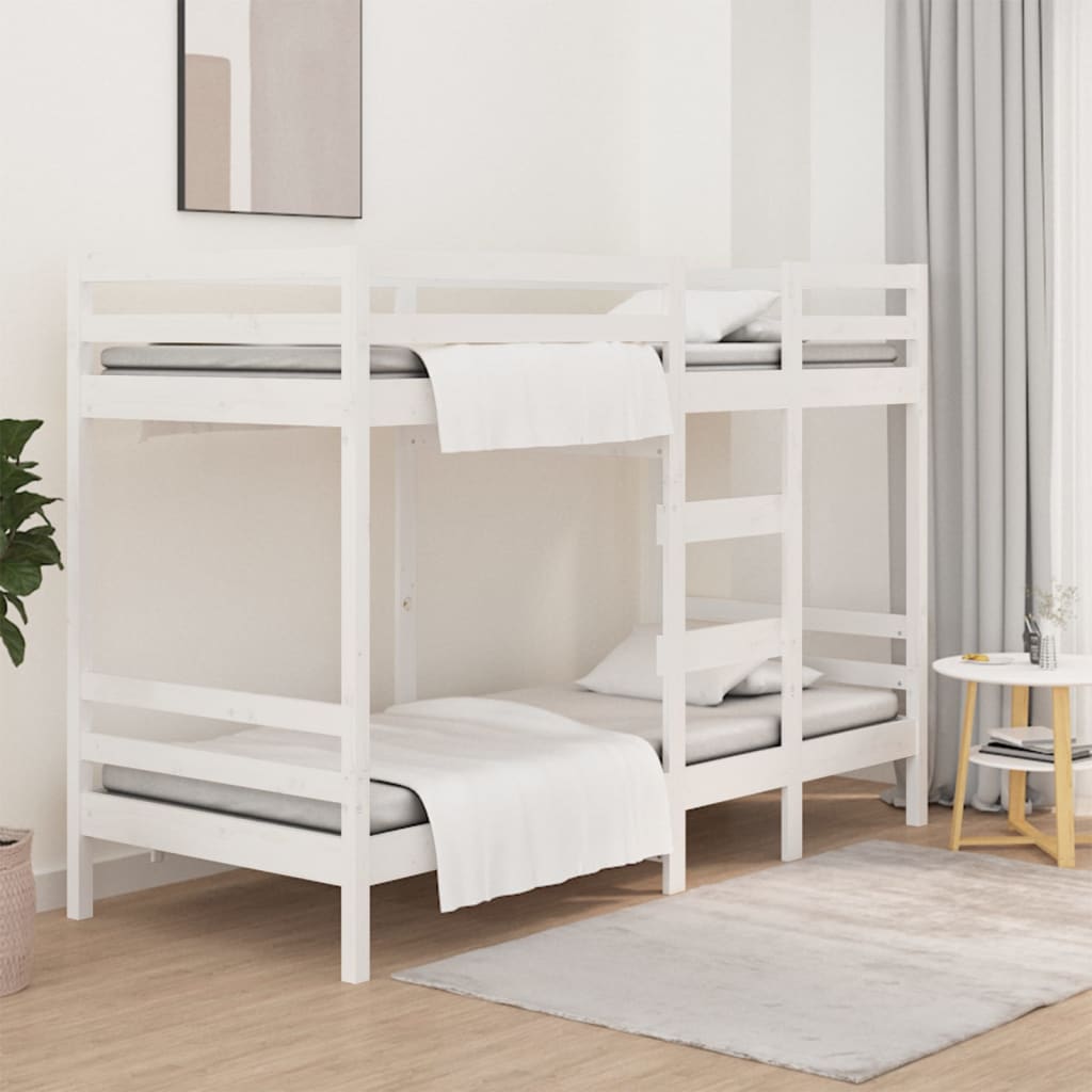 Cama con techo madera maciza de pino blanco 80x200 cm