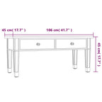 Mesa de centro especular madera tecnológica vidrio 106x45x45 cm