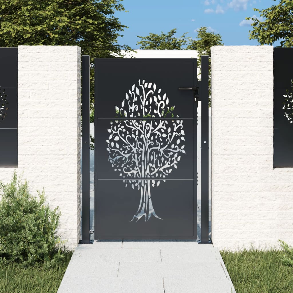 Puerta de jardín 100x100 cm acero corten diseño ligero