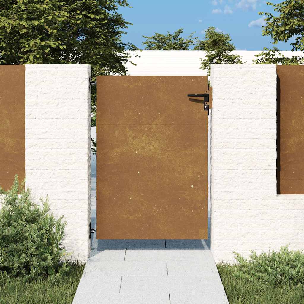 Puerta de jardín 100x100 cm acero corten diseño ligero