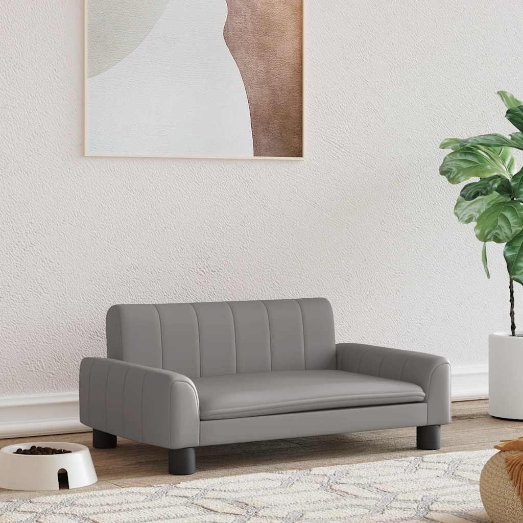 Cama para perros de cuero sintético color capuchino 50x40x30 cm