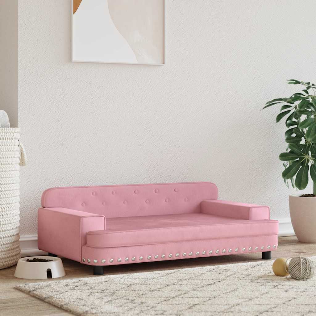 Cama para perros de cuero sintético color capuchino 50x40x30 cm
