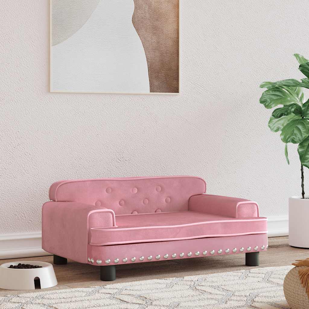 Cama para perros de cuero sintético color capuchino 50x40x30 cm