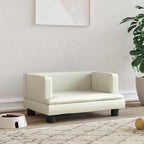 Cama para perros de cuero sintético color capuchino 50x40x30 cm