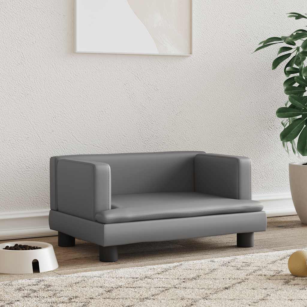 Cama para perros de cuero sintético color capuchino 50x40x30 cm