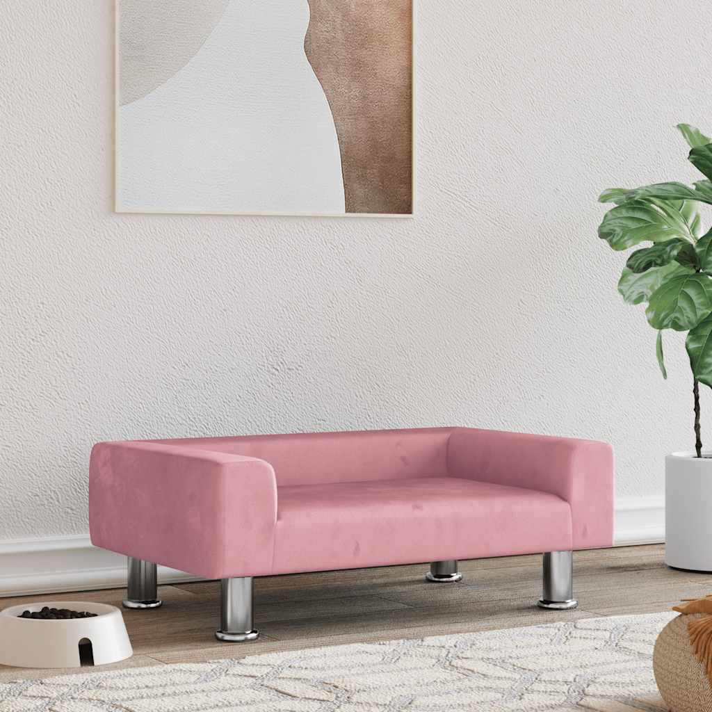 Cama para perros de cuero sintético color capuchino 50x40x30 cm