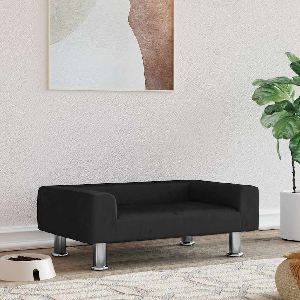 Cama para perros de cuero sintético color capuchino 50x40x30 cm