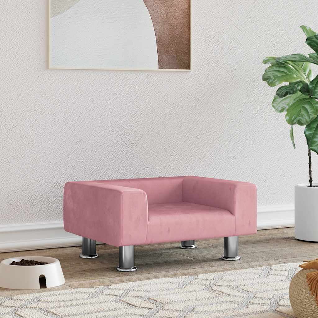Cama para perros de cuero sintético color capuchino 50x40x30 cm
