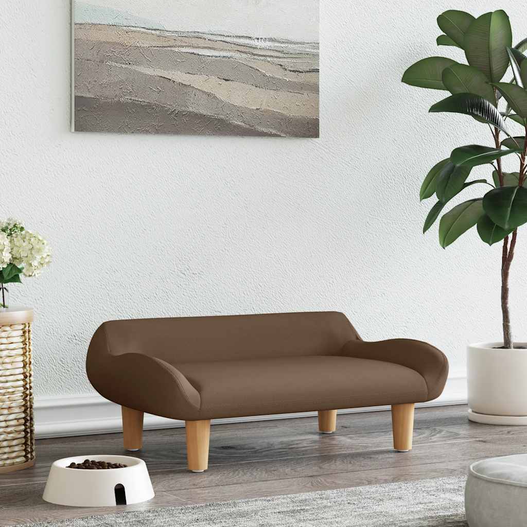 Cama para perros de cuero sintético color capuchino 50x40x30 cm