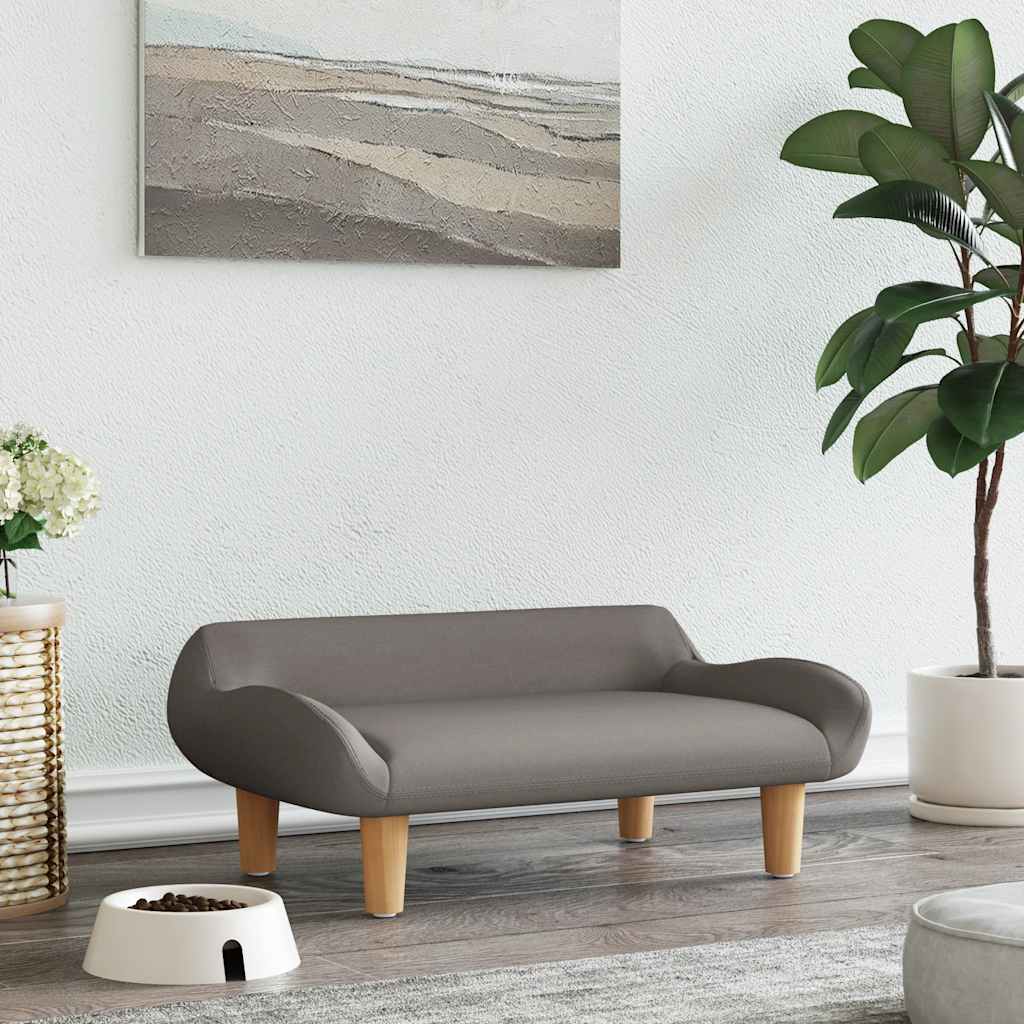 Cama para perros de cuero sintético color capuchino 50x40x30 cm