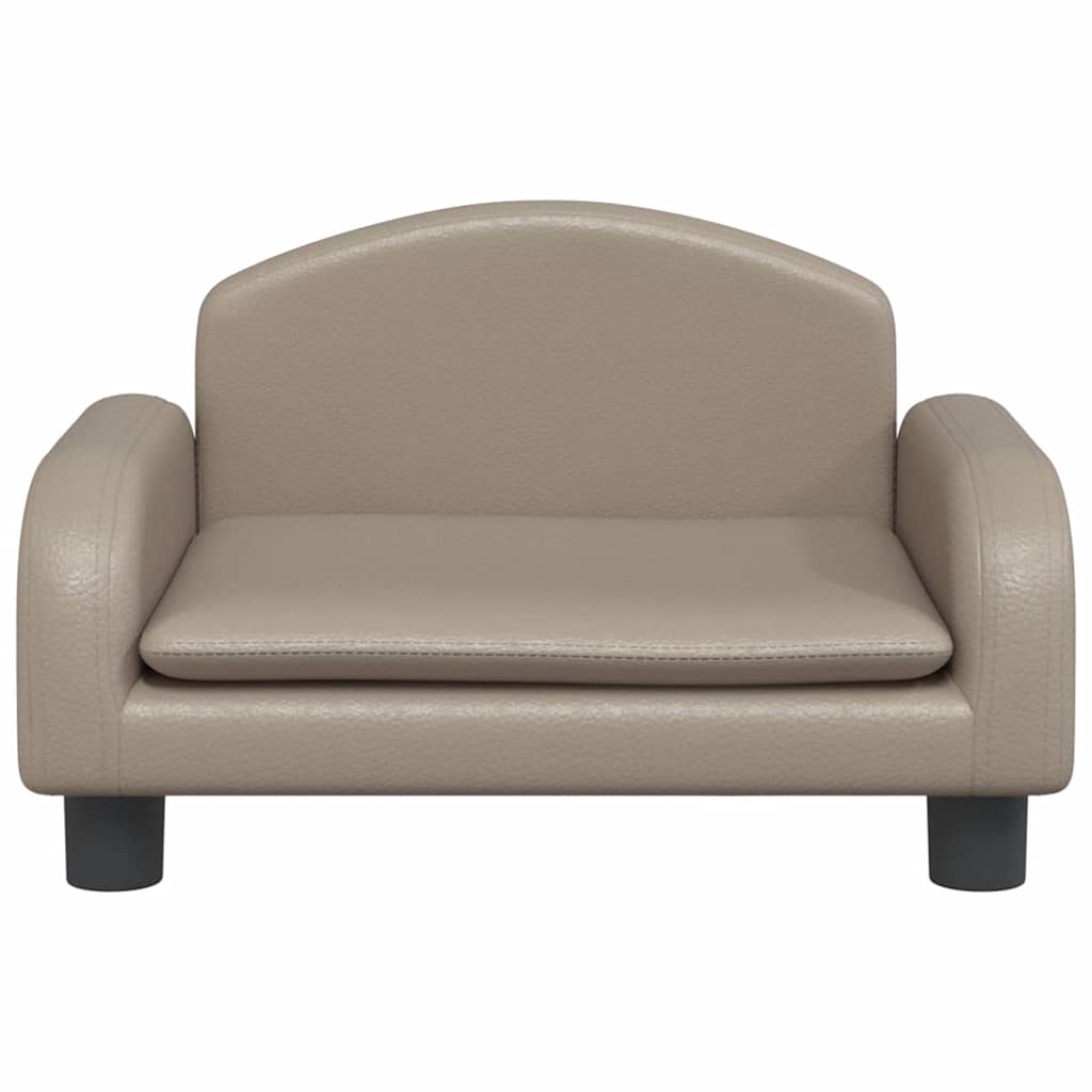 Cama para perros de cuero sintético color capuchino 50x40x30 cm