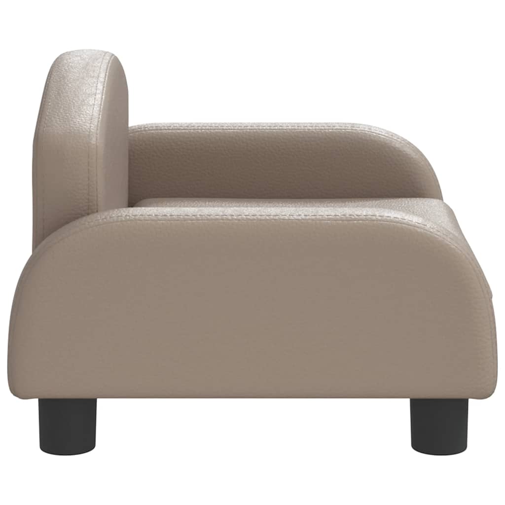 Cama para perros de cuero sintético color capuchino 50x40x30 cm