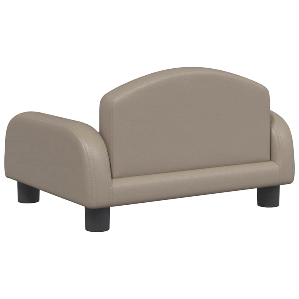 Cama para perros de cuero sintético color capuchino 50x40x30 cm